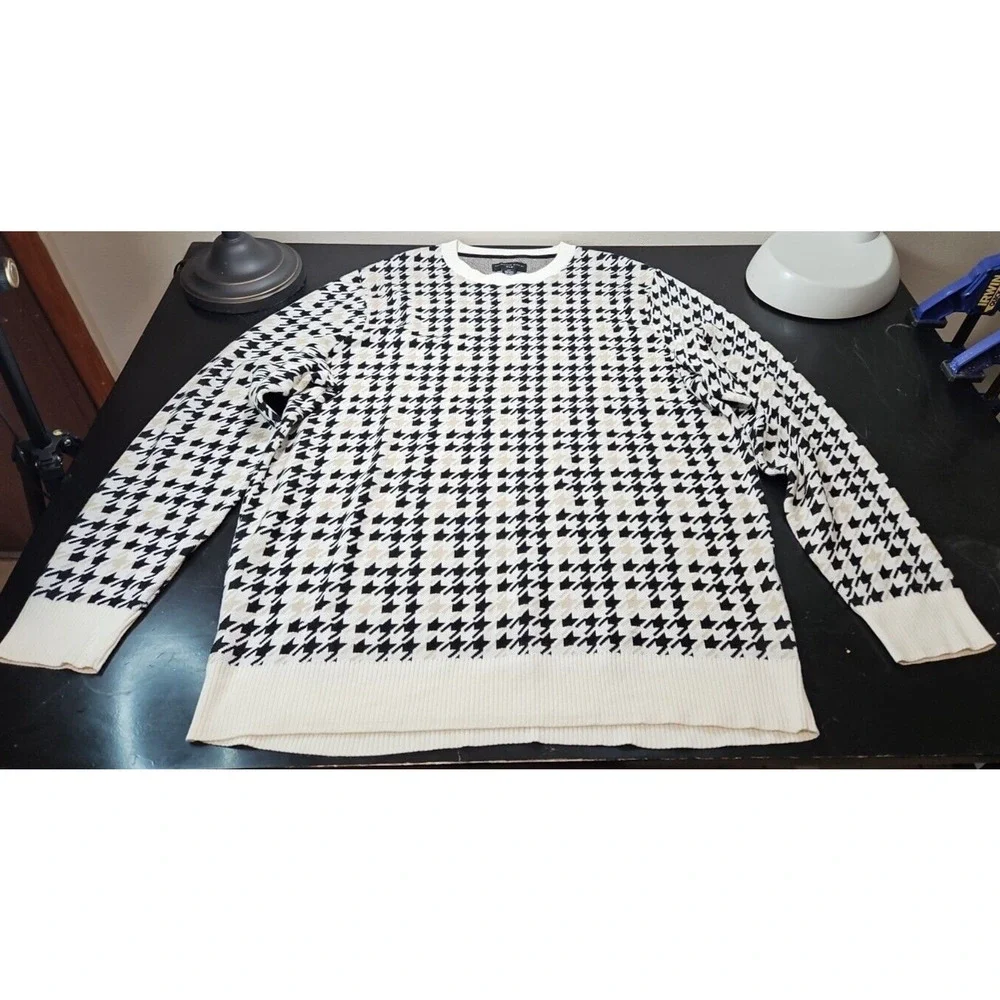 Shaquille O'Neal XLG Big‎ & Tall XXL Crew Pullover 2XL Sweater Houndstooth *EUC*